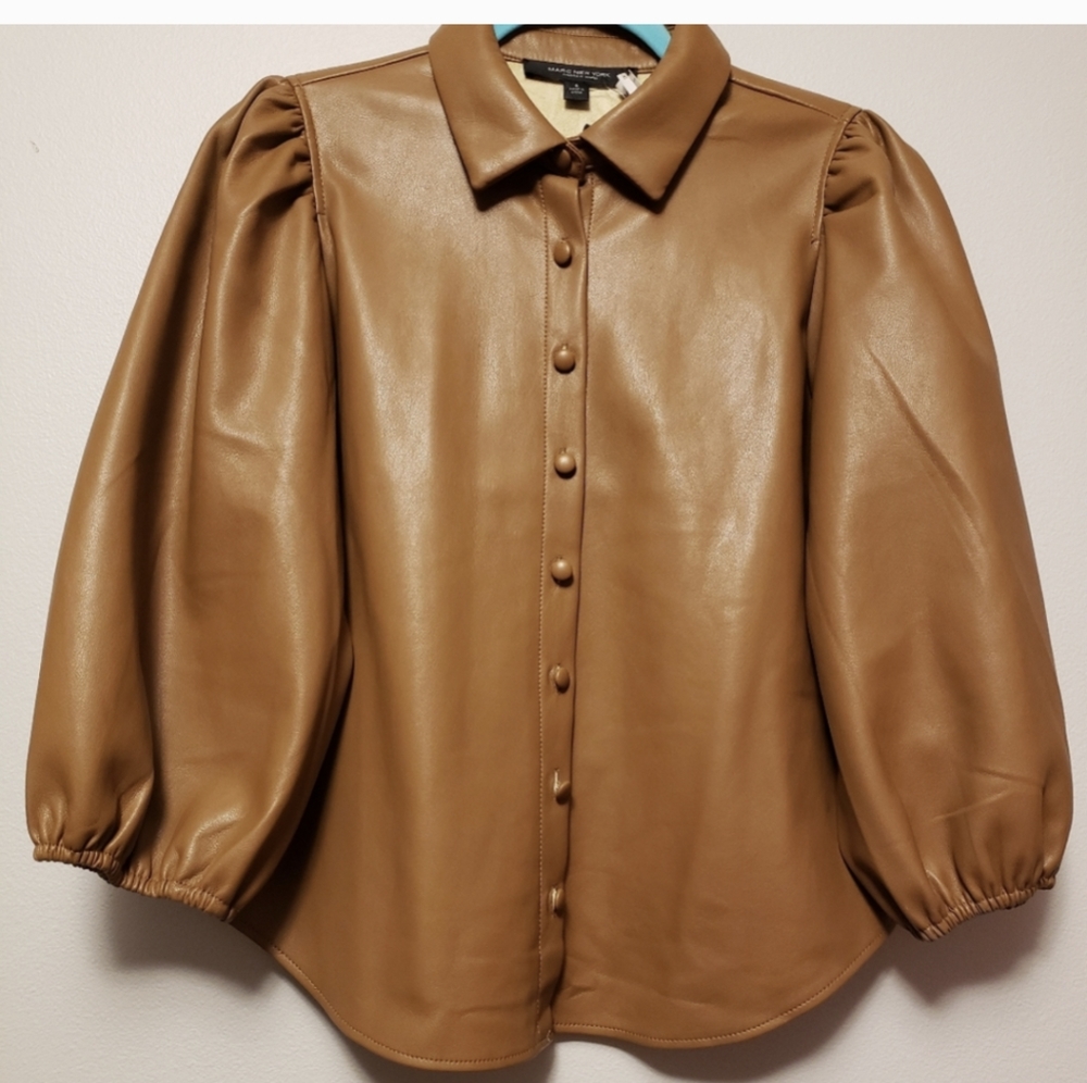 Marc new York Andrew Mark Buttery soft vegan leather button up